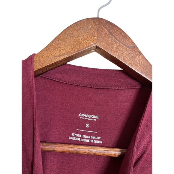 La Passione Wool Blend Cycling Jersey Maroon Mens Small - Picture 4 of 7